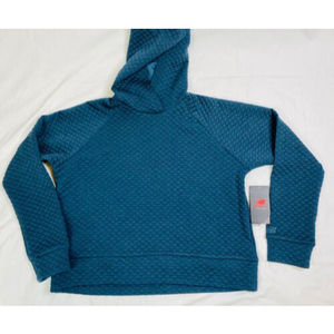 New Balance Activewear Hoodie Dark Navy Blue Quilted Lightweight Pullover Med M